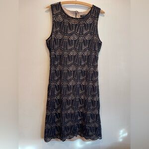Sharagano Black Lace Mini Dress